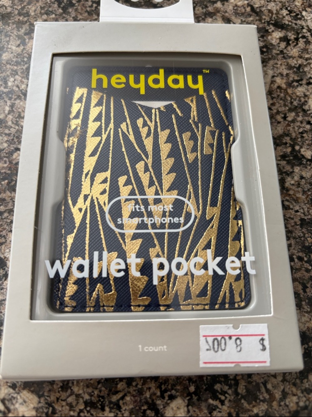 heyday Black and Gold Abstract Sticker Wallet Pocket
